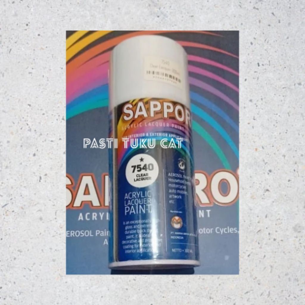 Sapporo Acrylic Clear 300ml / Cat Semprot / Cat Aerosol / Pilok / Clear Gloss / Clear Doff / Sapporo
