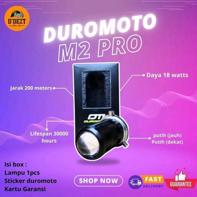 DUROMOTO M2 PRO LAMPU LED H4 PROJECTOR 18 WATT Original