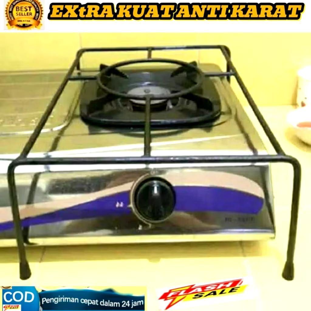 Tangkringan Kompor 1 Tungku - Baja Tahan Lama, Desain Anti Licin, Stabil