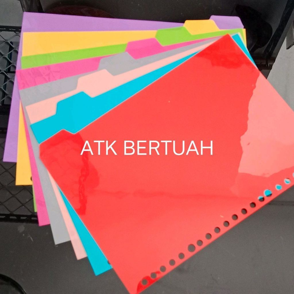 BINDER DIVIDER PLASTIC LOOSE LEAF B5 A5 PEMBATAS FILE PLASTIK