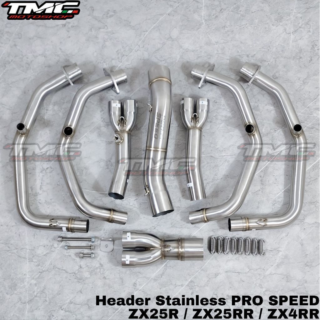Header Leher Pipa Knalpot ZX25 ZX25R ZX25RR ZX4RR Stainless Titanium by Prospeed
