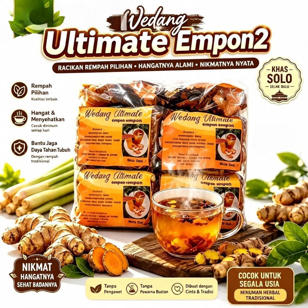 Wedang Ultimate Empon-empon khas Solo 1 Pack Isi 10 Bks Herbal Jamu Rempah Komplit Racikan Tradision