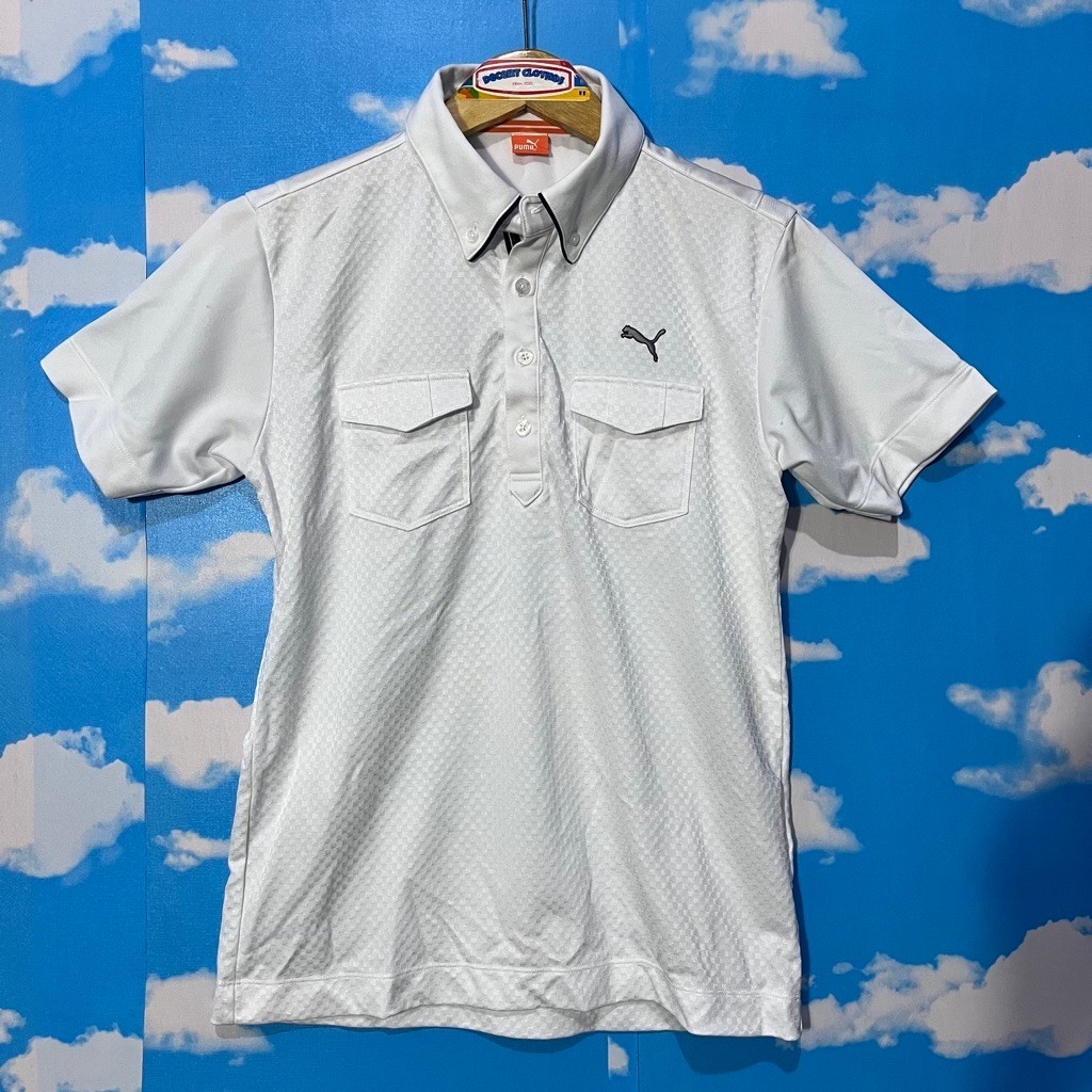 kaos polo puma golf bordir white