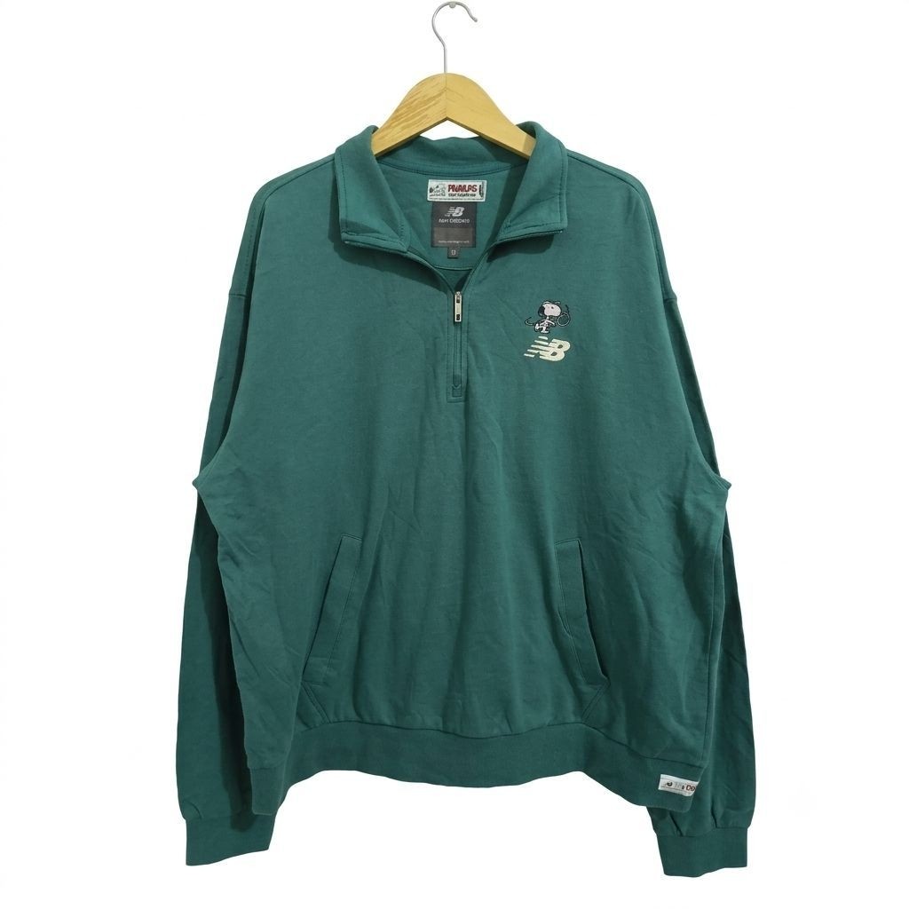Jacket Quarterzip Halfzipper New Balance x Peanuts Green XL