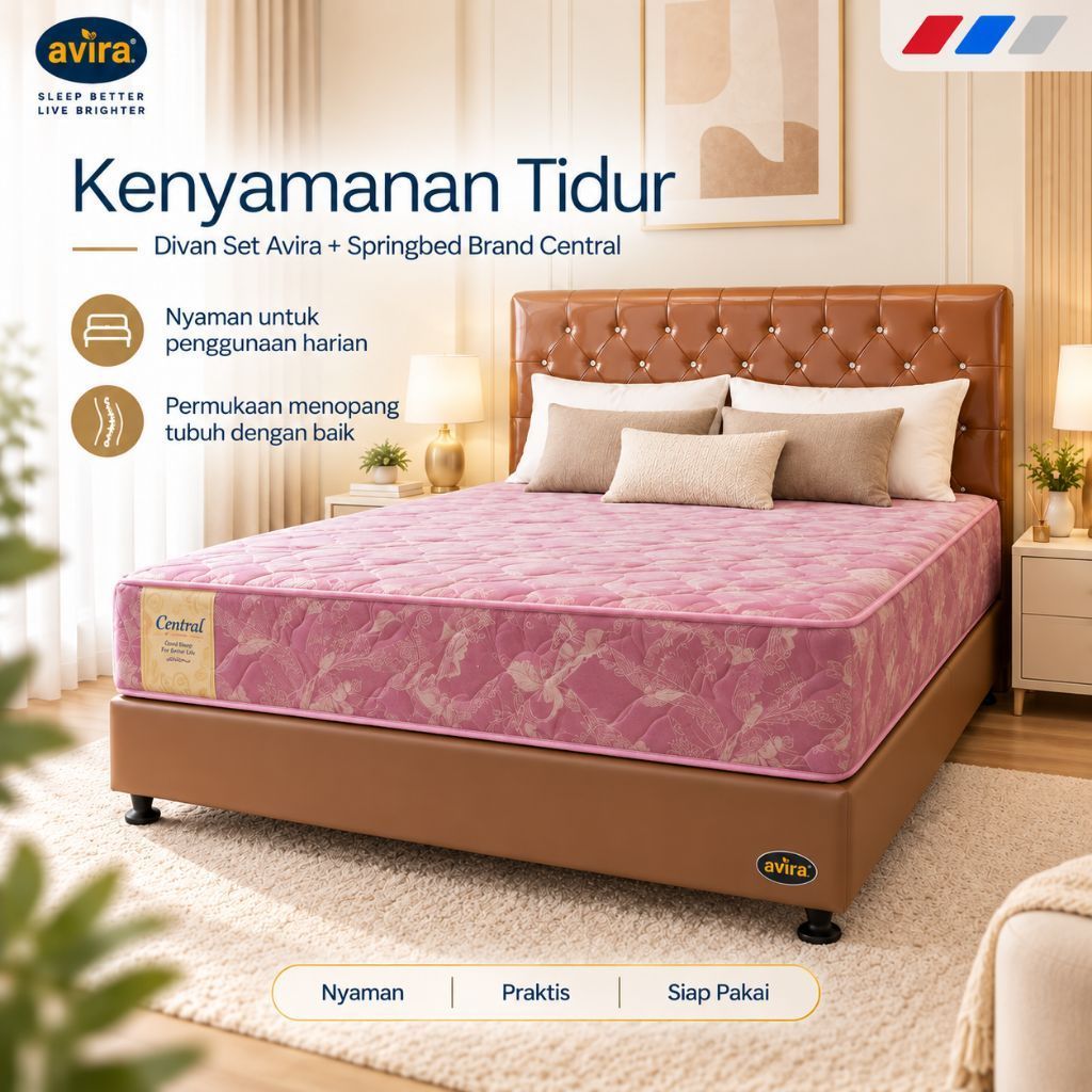 Divan Set + Springbed Brand Central kasur siap pakai