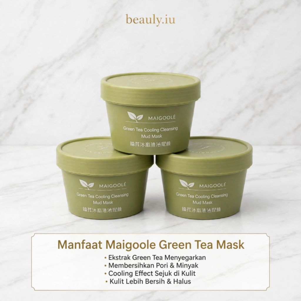MAIGOOLE GREEN TEA MUD MASK 100gr//MASKER WAJAH