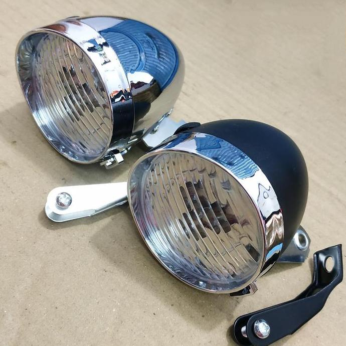 lampu sepeda onthel jadul 3 led baterai