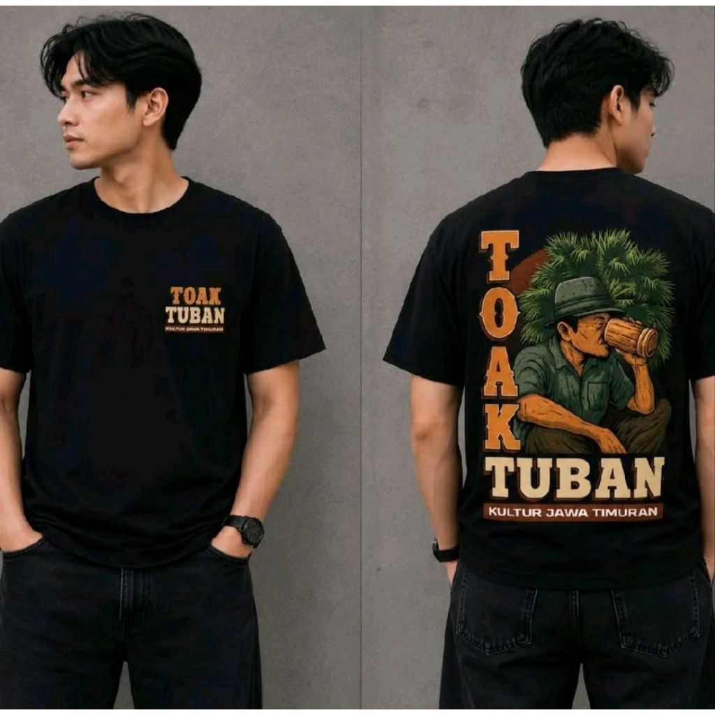 Kaos Toak Tuban Kulture Jawa Timuran Distro Unisex Bahan Katun Nyaman Dipakai