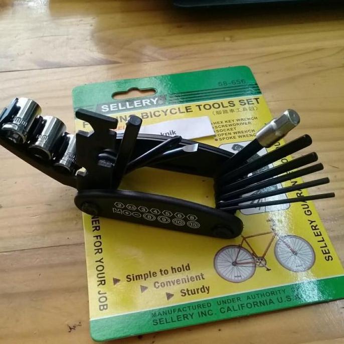 Kunci Sepeda Tools Set Sepeda Sellery USA Folding Bicycle Tools Set