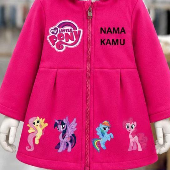 PREMIUM UNICORN Jaket Anak Perempuan Fleece Lambut dengan Gambar Sublimasi DTF Kuda Pony dan Gratis 