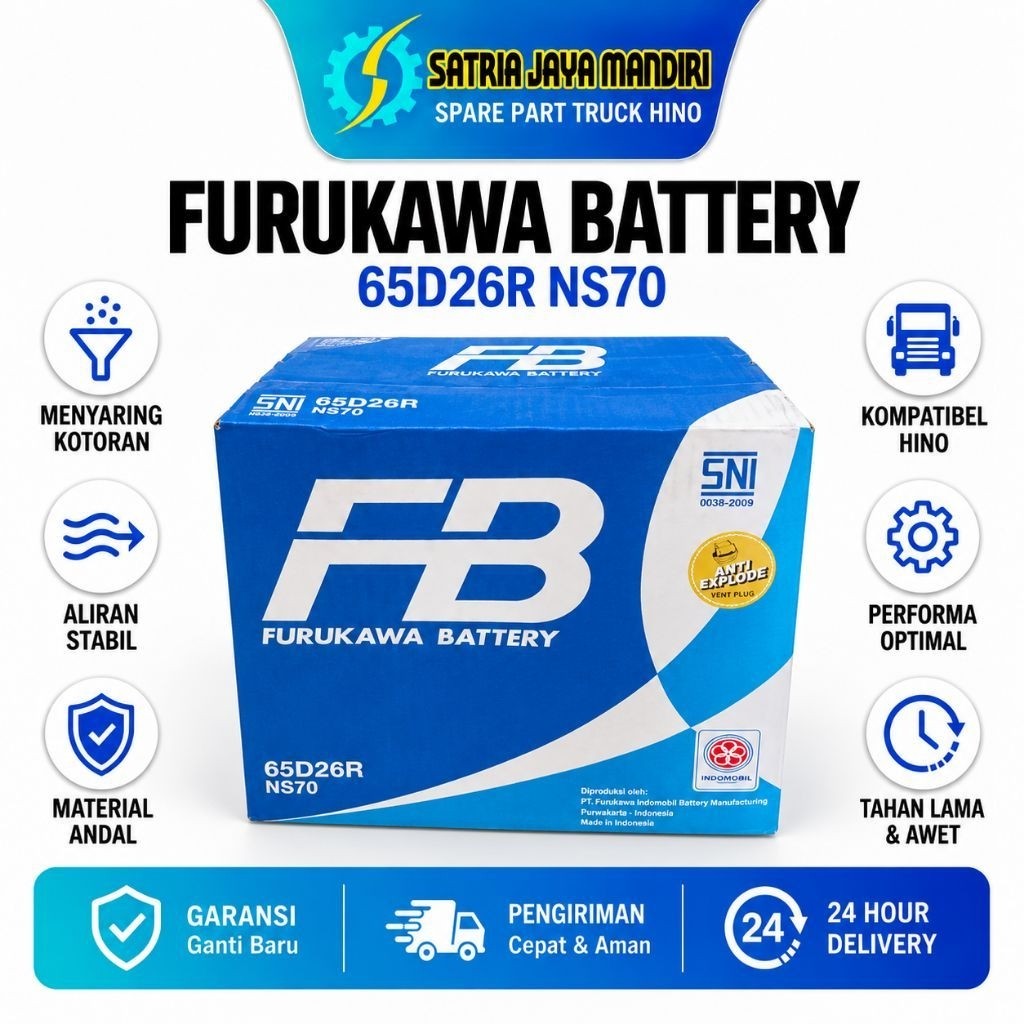 AKI BASAH NS70 FURUKAWA BATTERY NS70-65D26R 12V