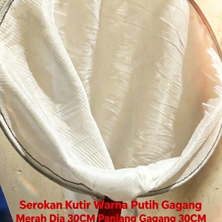 Jaring Halus Serokan Kutu Air Jumbo Warna Putih Dia 30CM Panjang Gagang 30CM