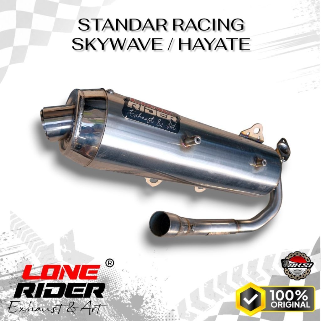 lone rider original knalpot skywave hayate standar racing bass full system
