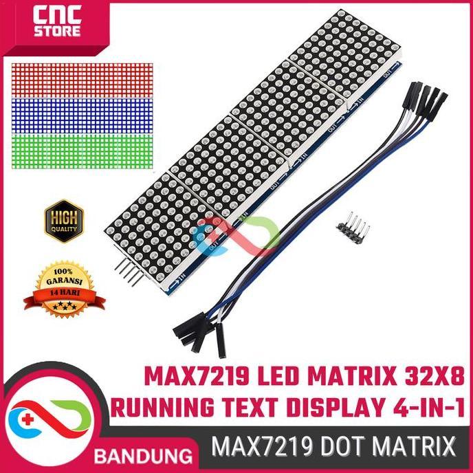 MAX7219 LED DOT MATRIX MODULE 8X8 4-IN-1 (32X8) RUNNING TEXT DISPLAY MERAH / HIJAU / BIRU
