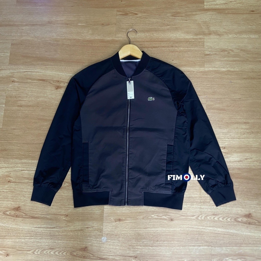 Varsity Jacket lacoste pique black grey