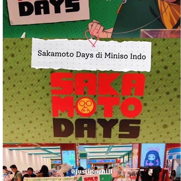 [READY STOCK] Miniso Sakamoto Days Payung, Keychain Metal Nagumo, Totebag Hitam Taro Sakamoto, Toteb
