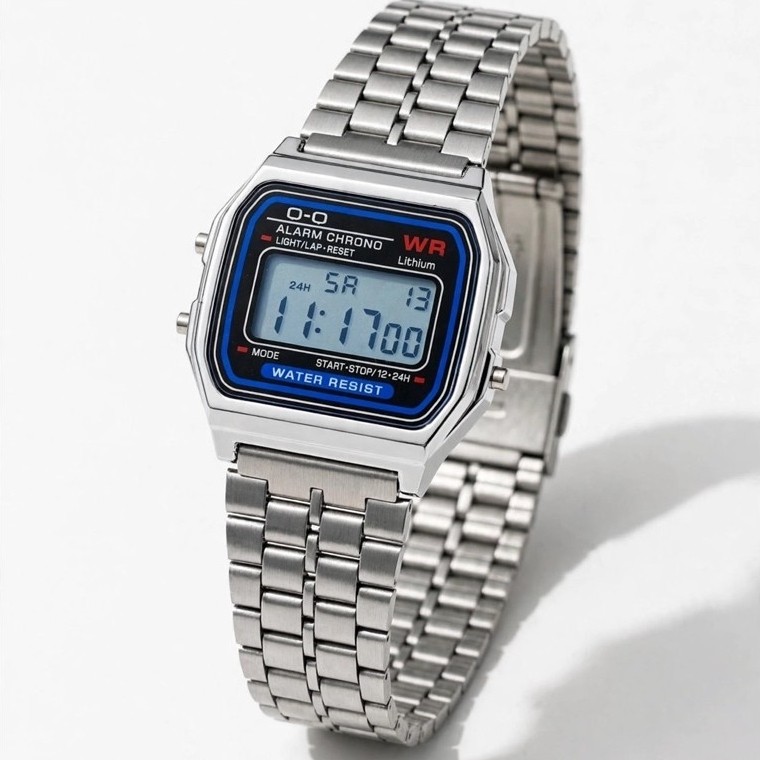 Jam Tangan Arloji Silver Biru Digital