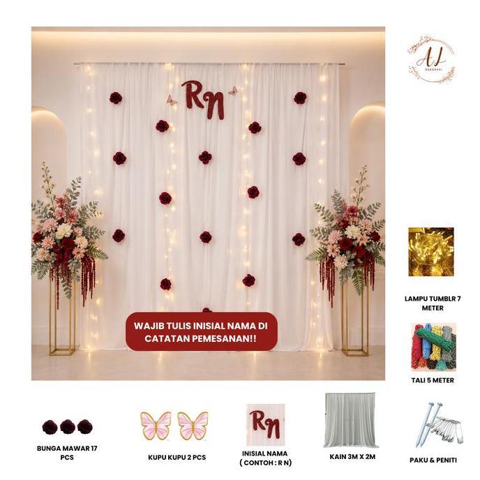 PAKET DEKORASI LAMARAN MODERN/ BACKDROP LAMARAN/ LAMARAN MURAH/ DEKOR LAMARAN/ DEKOR WEEDING/ DEKORA