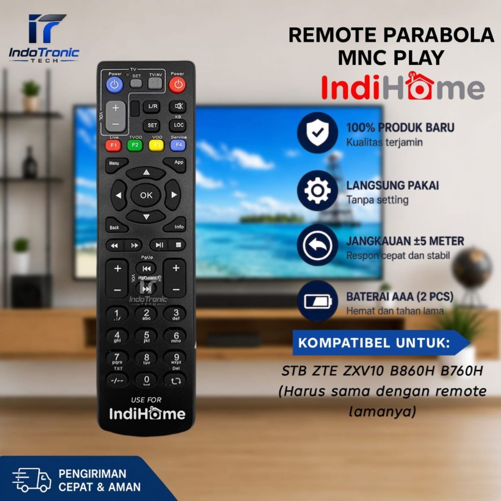 Remot Remote Receiver STB Android TV BOX ZTE ZXV10 B860H B760H USEE TV HITAM
