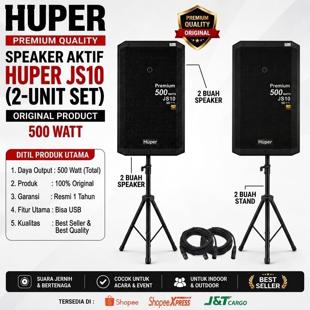 Speaker Aktif Huper Js10 Original Speaker 15inch Huper Js10