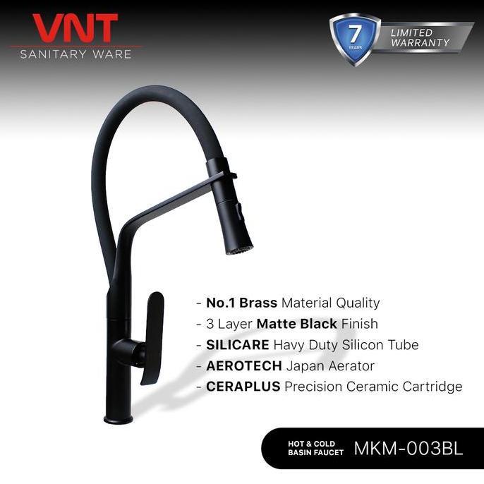 VNT KRAN CUCI PIRING HITAM MKM-003BL BLACK KITCHEN MIXER KRAN DAPUR