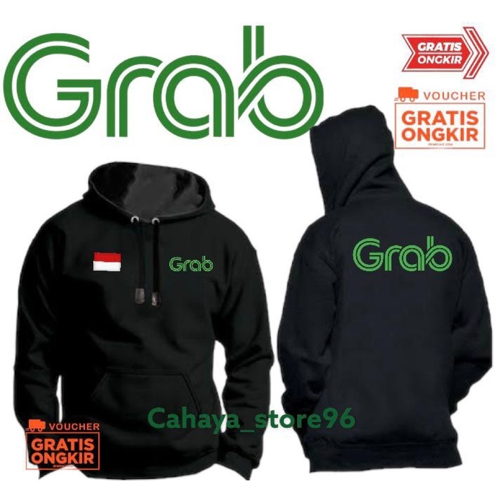 Jaket Sweater Hoodie gRAb/ Jaket Driver Online / Jaket Hitam Terlaris / Kualitas Terbaik