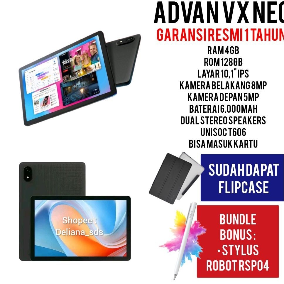 Advan VX Neo 4/128 Garansi Resmi 1 Tahun Tab Advan VX Neo 4/128 Tablet Advan VX Neo 4/128