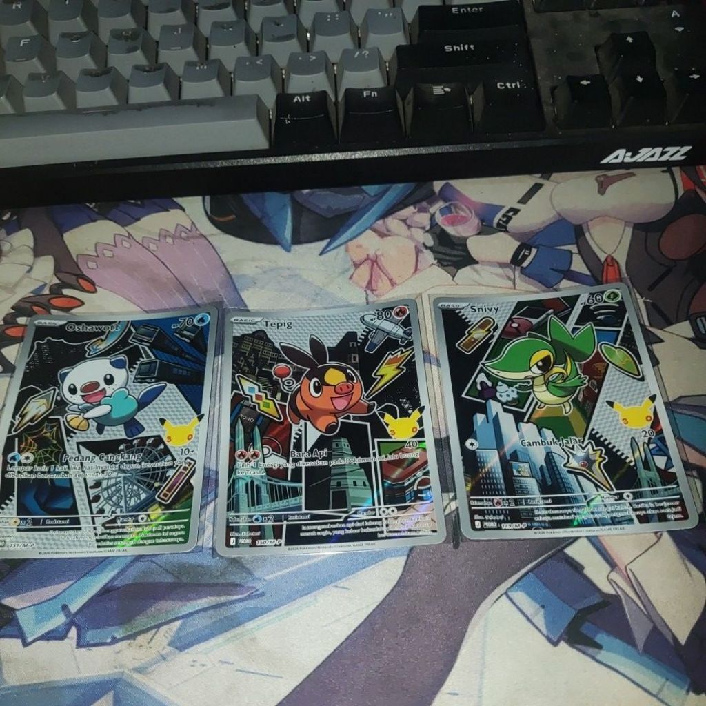 Oshawott Tepig Snivy AR 30th celebration kartu pokemon tcg indo