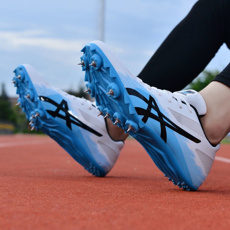 Track and field spikes sprint spikes lari lompat jauh sepatu lari lompat tiga kali sepatu pelatihan