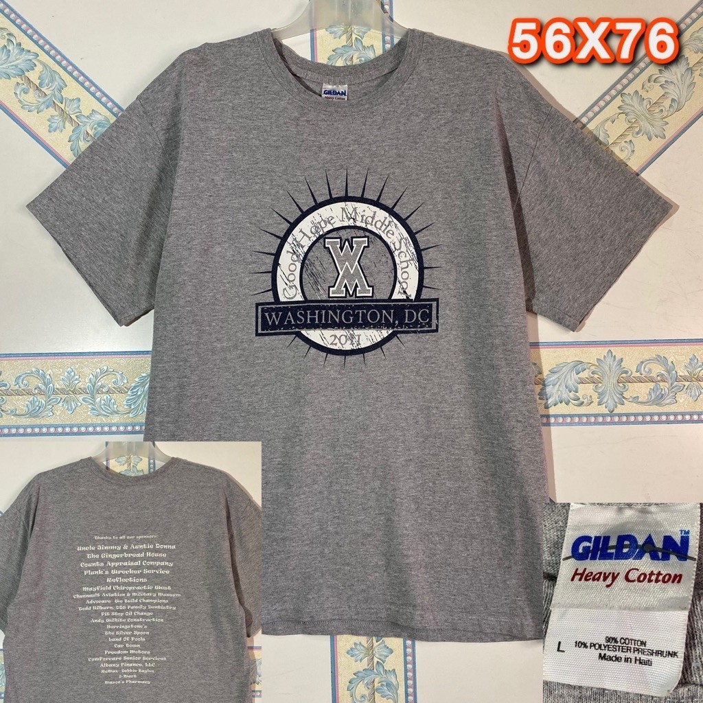 Kaos Gildan Heavy Cotton Abu Misty Size L Good Hope Washington DC Graphic Tee Preloved