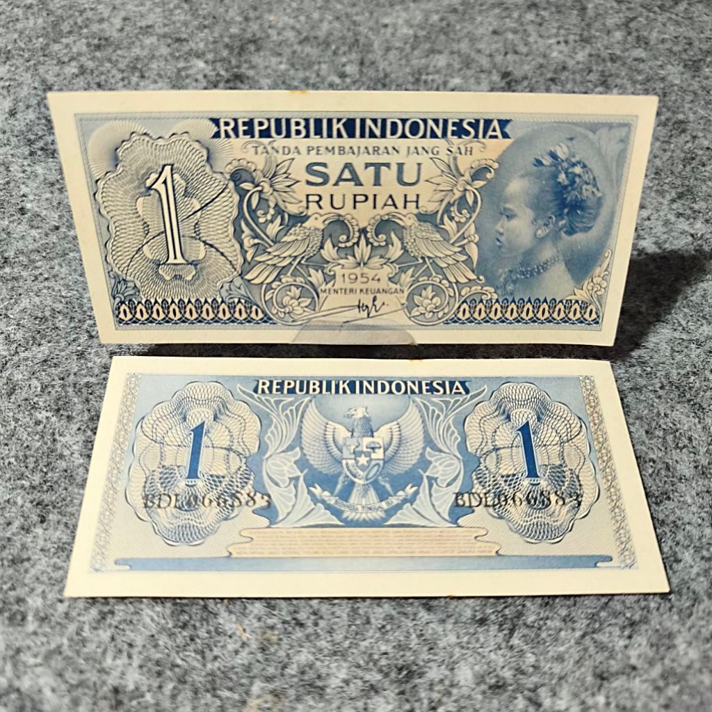 Koleksi Uang Kuno 1 Rupiah Tahun 1954 Asli