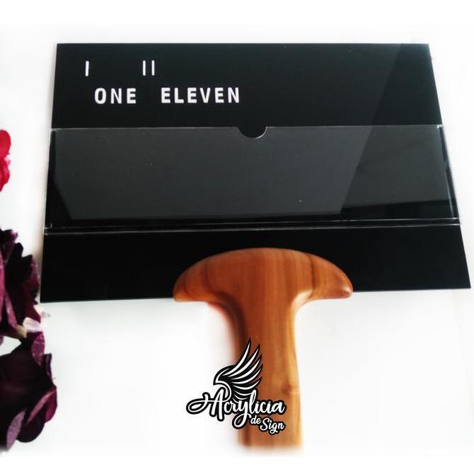 Teak Wood Handle Paging Board / Airport Sign / Papan Jemput Tamu