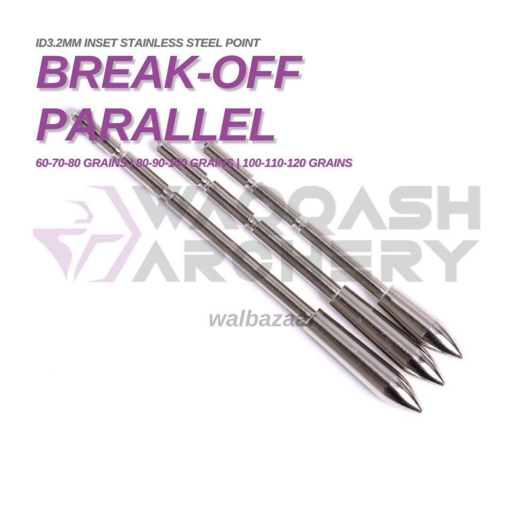 Break-off Point Arrow ID 3.2mm Stainless Steel Insert Parallel