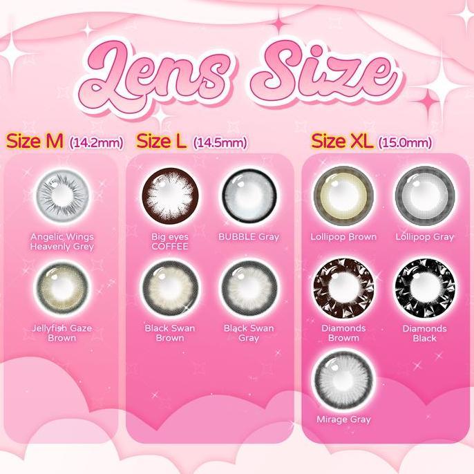 Eyecare- [Minus 0.00S/D~4.00]Uyaai Softlens Diamonds /Lollipop Brown Black Lensa 15.0 Mm B Eyes Lens