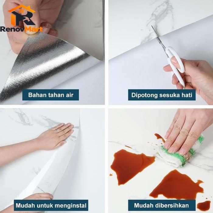 Wallpaper dinding VINYL Marble Roll 2.8 meter 1.2 meter / Vinyl Marbel Granit / Stiker Lemari Cabine