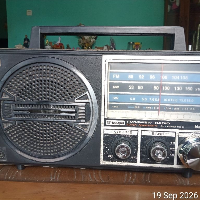 National kayu Radio super kuat kuno lawas ORI 3band FM/MW/SW masih hidup Normal peka