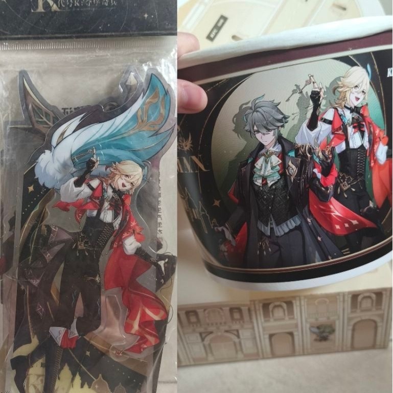 Genshin x KFC China Alhaitham x Kaveh Collab Standee, Mangkok, Istana Kertas Set