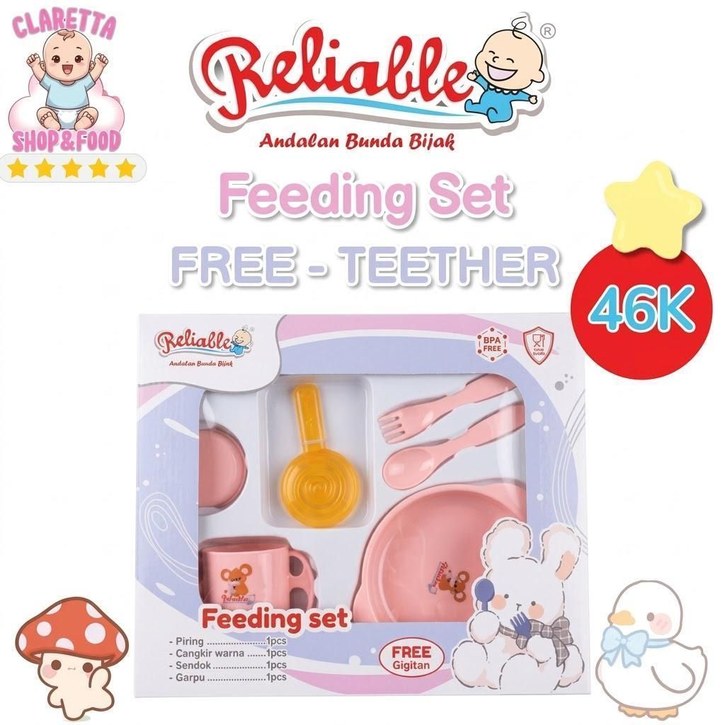 RELIABLE FEEDING SET BABY RFS-5004 + FREE THEETER | PERLENGKAPAN MAKANAN MPASI BAYI