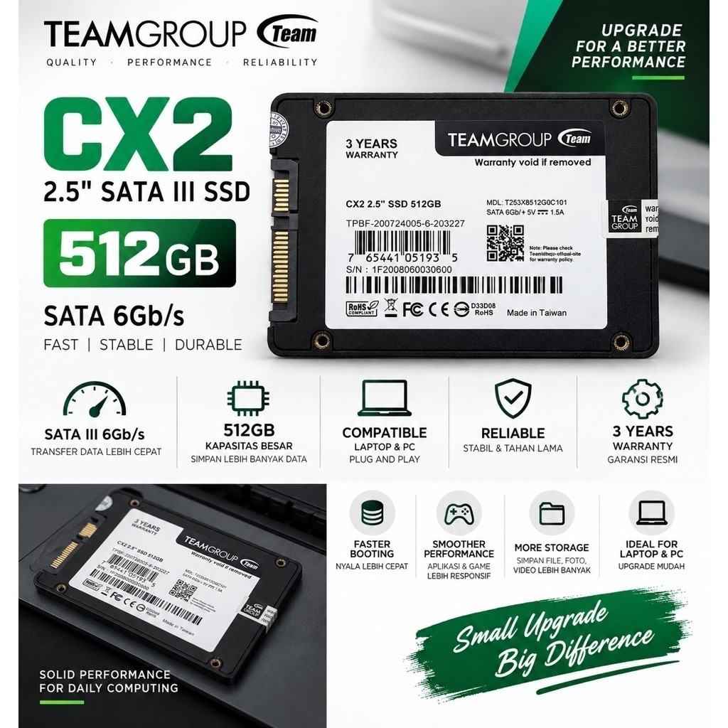 Team Group CX2 SSD SATA-lll 2.5” 512GB