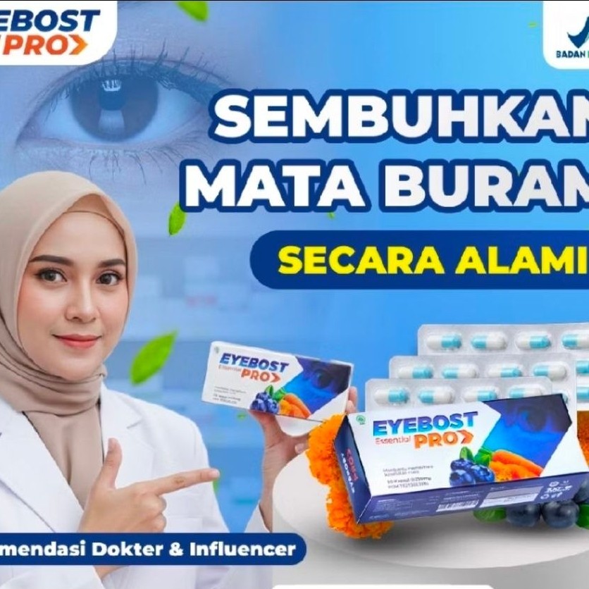 EYEBOST Pro Kapsul Multivitamin Mata Mengatasi Katarak Minus Wortel Marigold Billberry