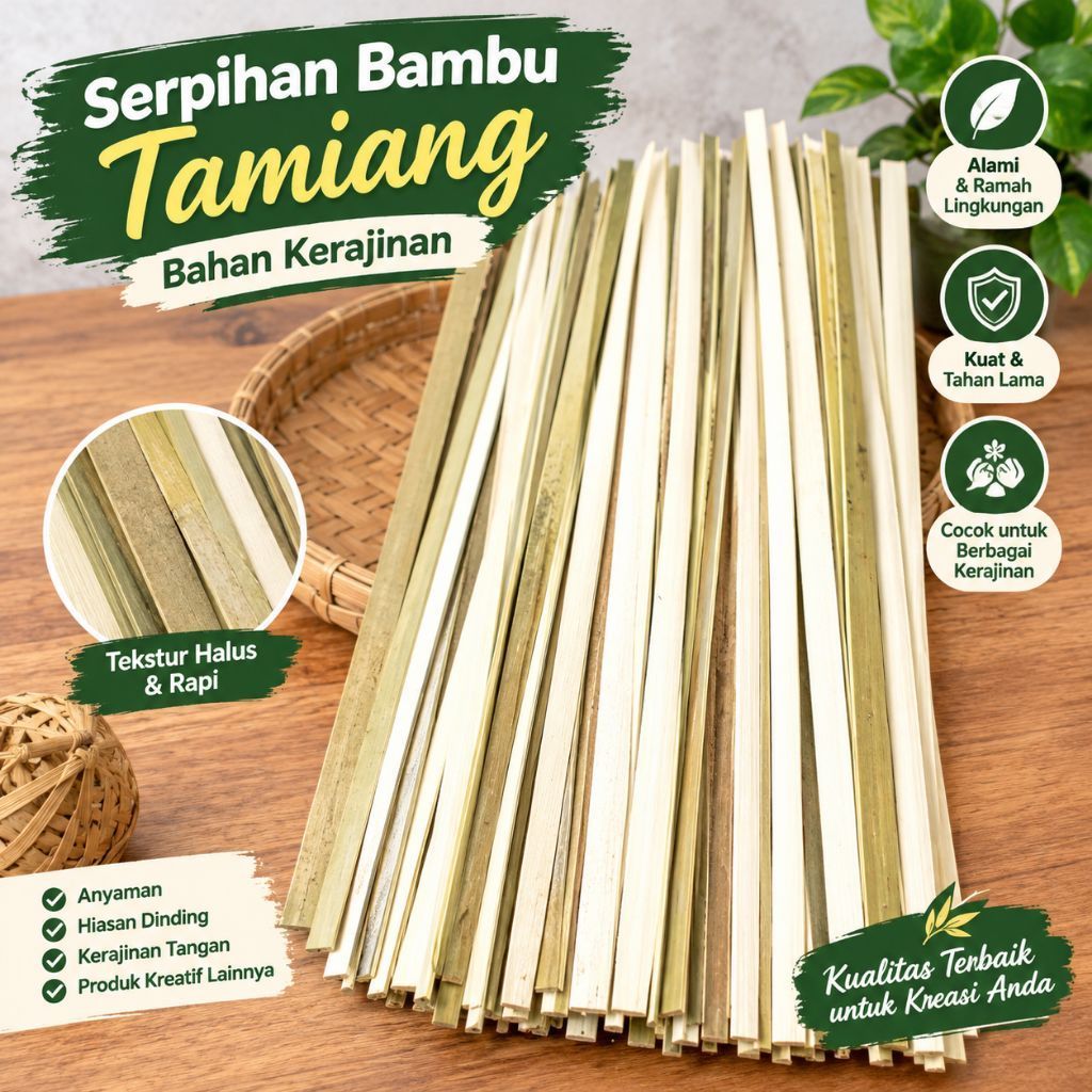 Serpihan Bambu Tamiang Bahan Layang Layang Isi 25 Pcs