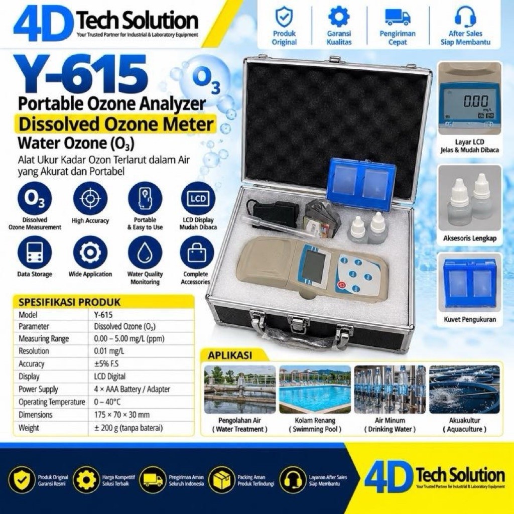 Y-615 Portable ozone O3 analyzer dissolved ozone meter water ozone