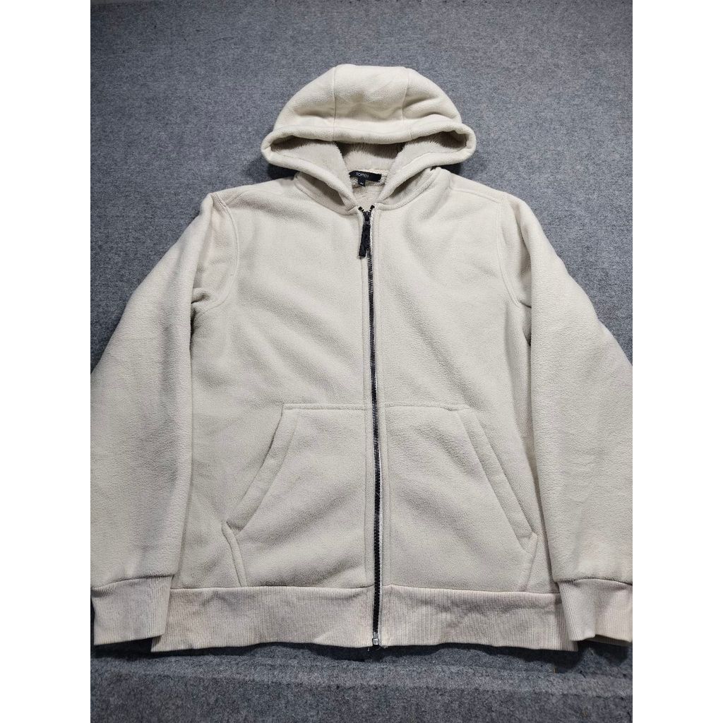 HOODIE ZIPPER SHERPA LUAR DALAM CUAKEP TOPTEN PUTIH SIZE M