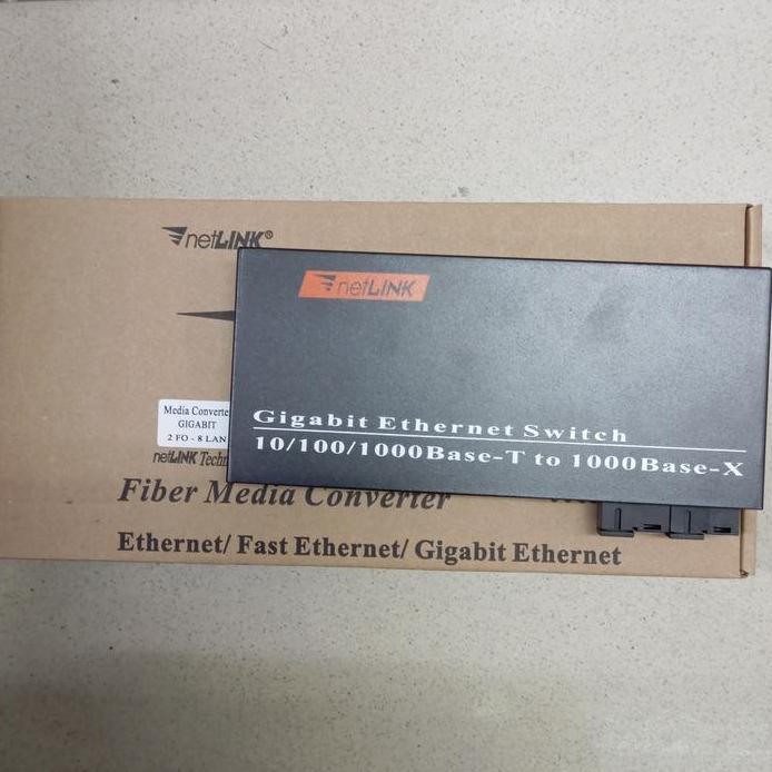 Netlink Media Converter Gigabit 2FO 8LAN