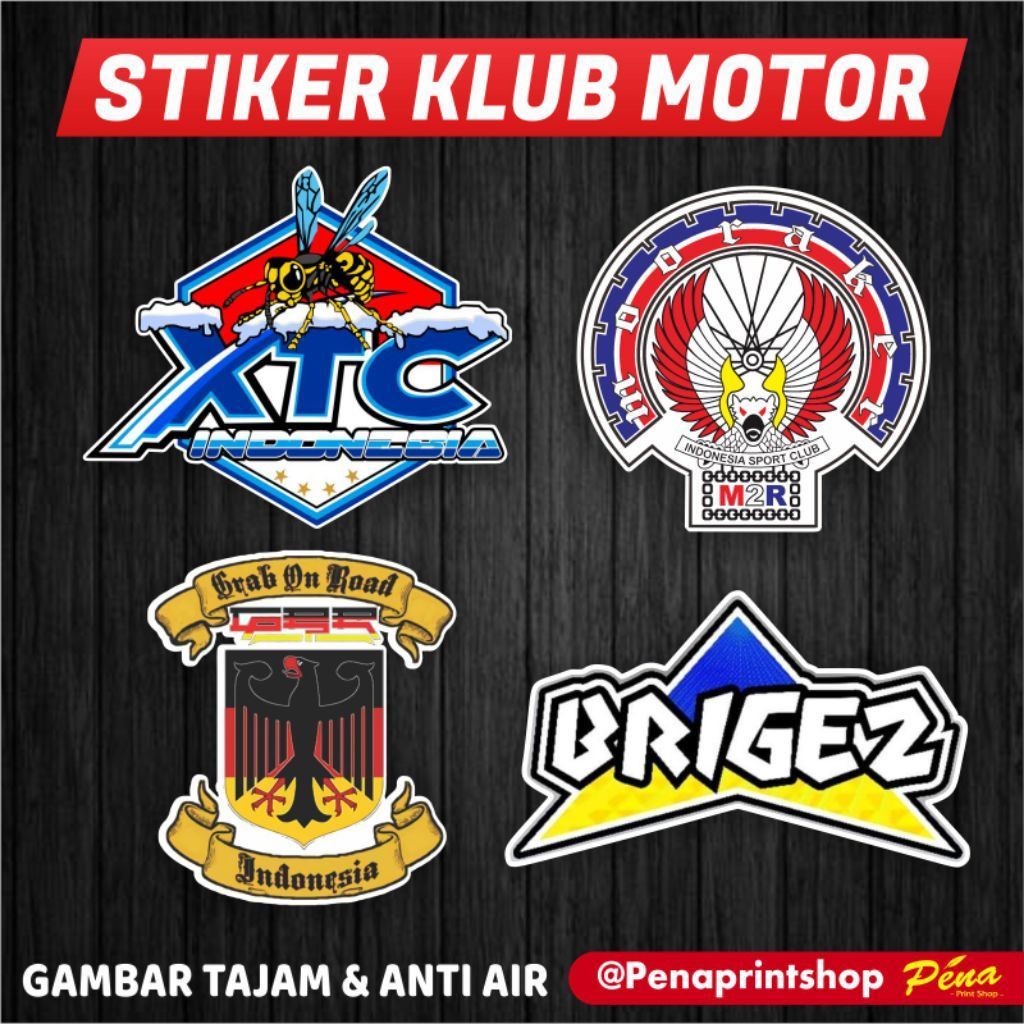Stiker Logo XTC GBR Moonraker Brigez / Stiker Motor Anti Air