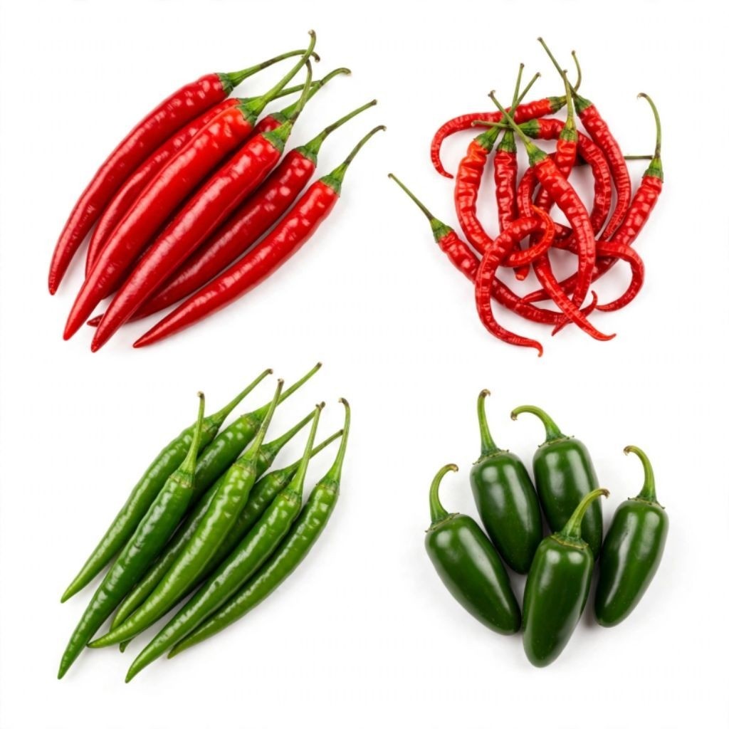 Cabe Cabai Merah Besar Hijau Keriting Bendot Jalapeno Segar Fresh Sayur Mayur Sayuran Sembako Pasar 