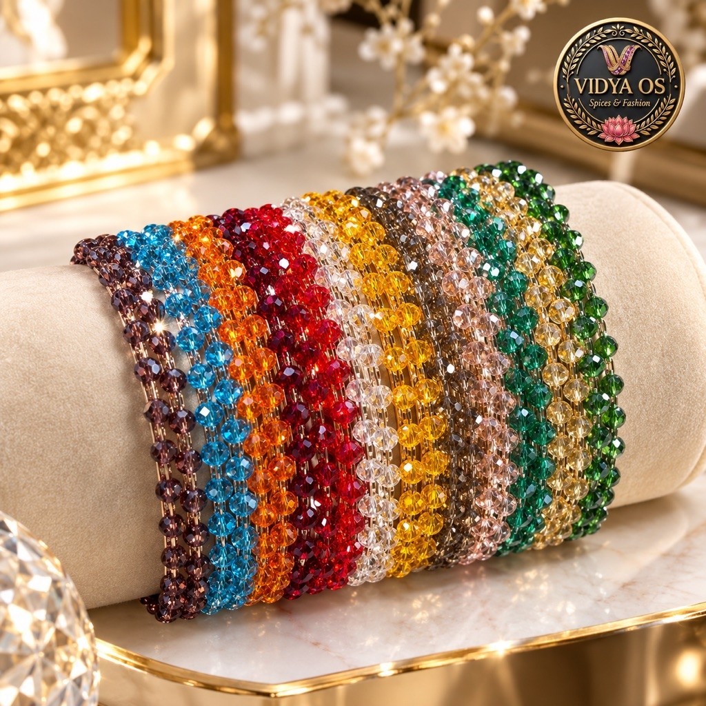 Gelang Kristal  Kaca India Wanita  isi 2 pc Elegan Fashion Premium