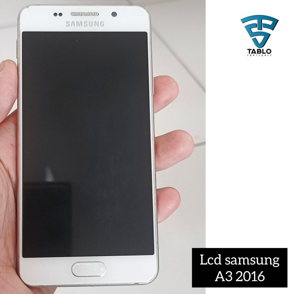 Lcd touchscreen frame samdung A3 2016 hidup second ori copotan hp minus