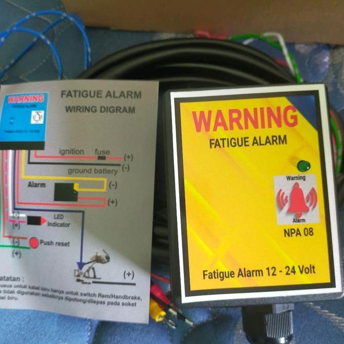 fatigue alarm bisa setting hp, ada pasword nya, 12-24 volt