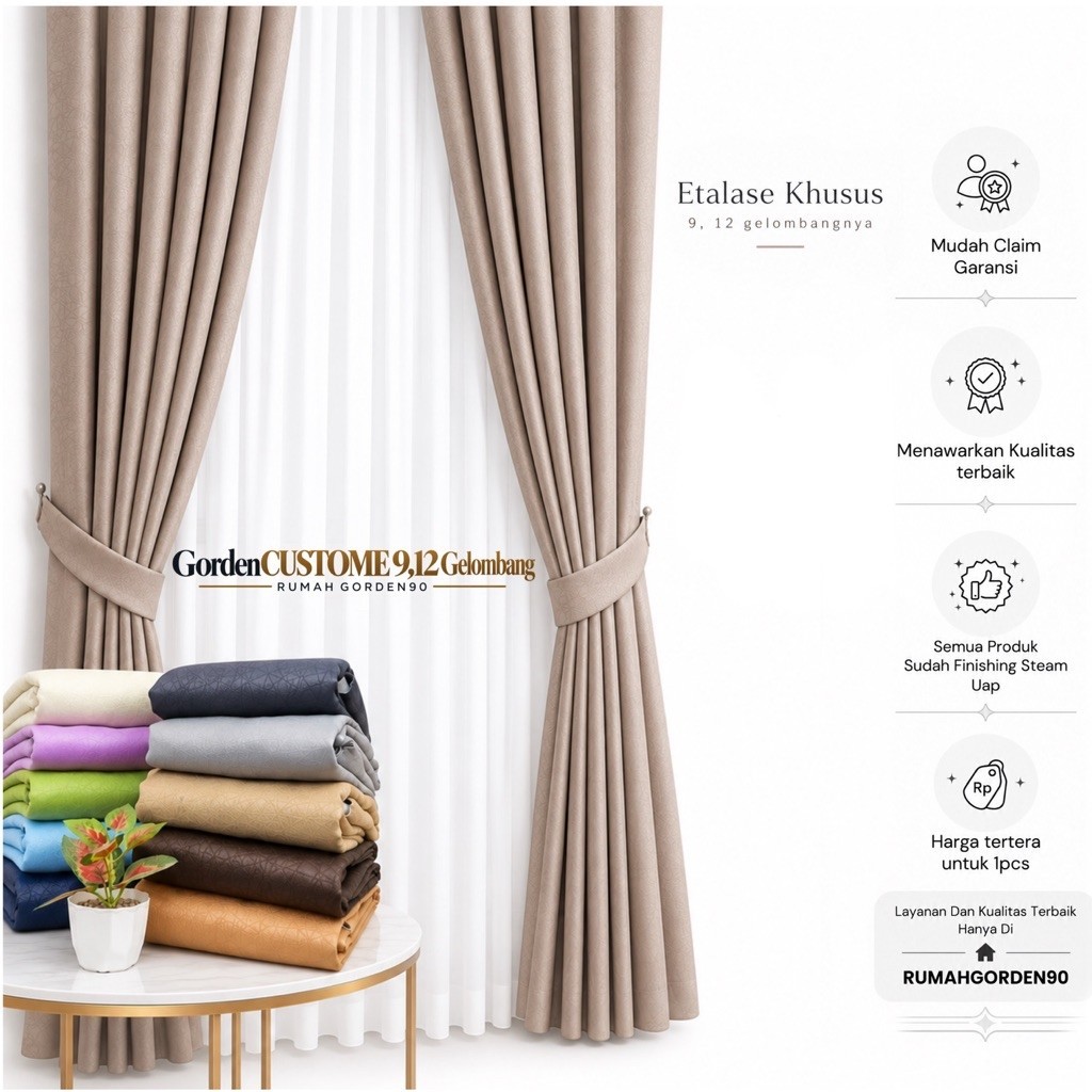 [ Rumah Gorden Costume ] Gorden Pintu Gorden Polos Gordeng Blackout Gorden Minimalis Embos Safron Co